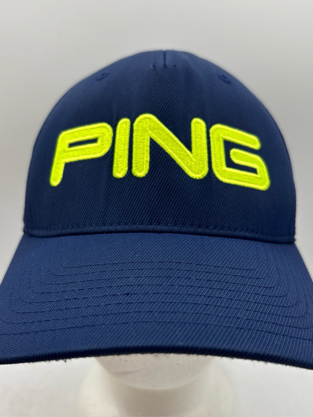 Ping FlexFit Structured Tour Sensorcool Golf Hat Navy Size Large/X-Large Cap EUC